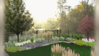 Zdjęcie przedstawia wizualizacją projektu ogrodu