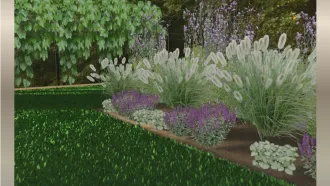 Zdjęcie przedstawia wizualizacją projektu ogrodu